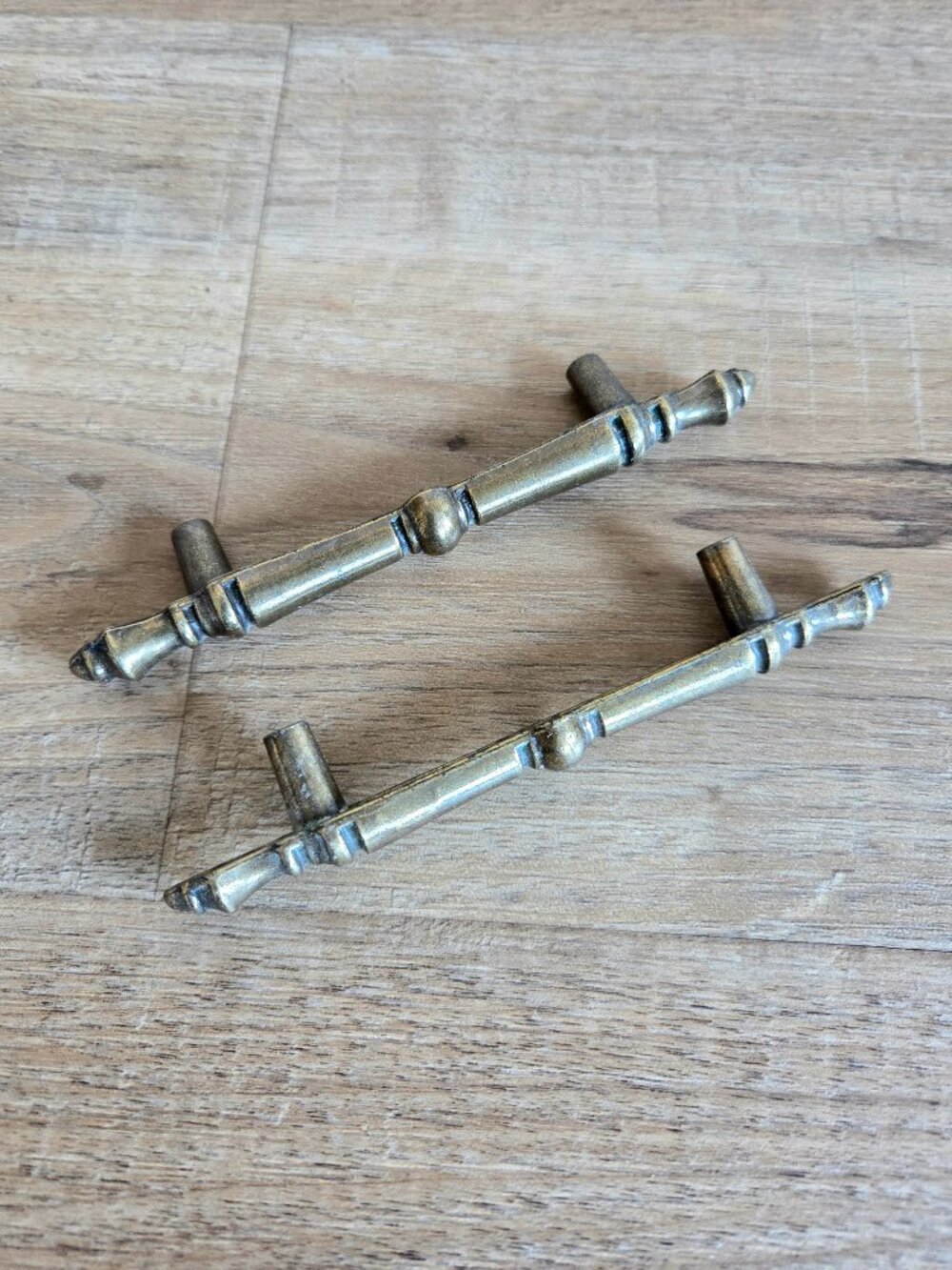 2 Vintage 1970s brass cabinet drawers pulls
